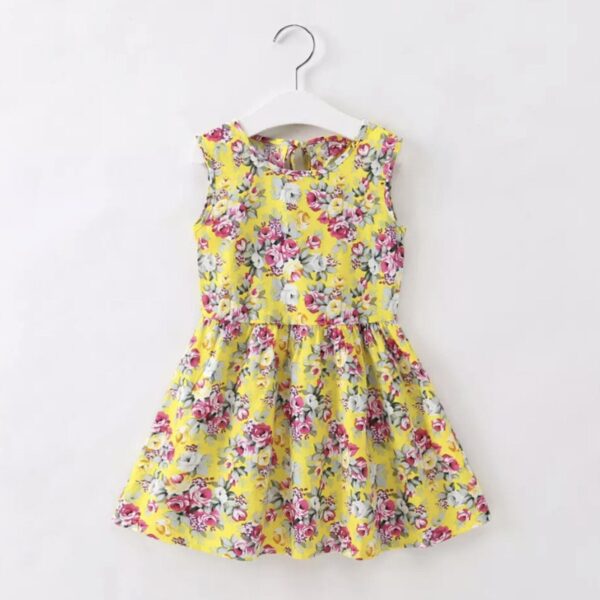 Ditsy Floral A-line Sleeveless Twirl Dress Girls 4 Shabby Roses Garden Party